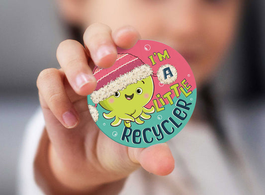 Badge - I'm a little recycler (Pink)