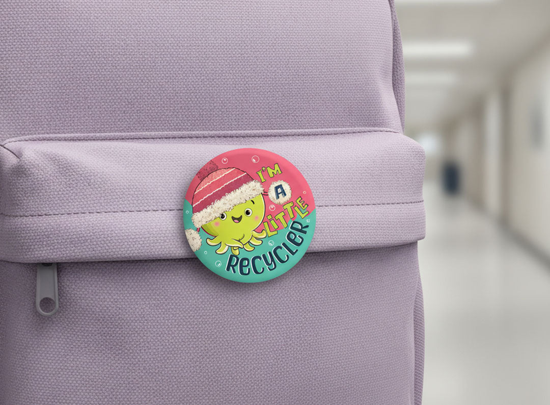 Badge - I'm a little recycler (Pink)
