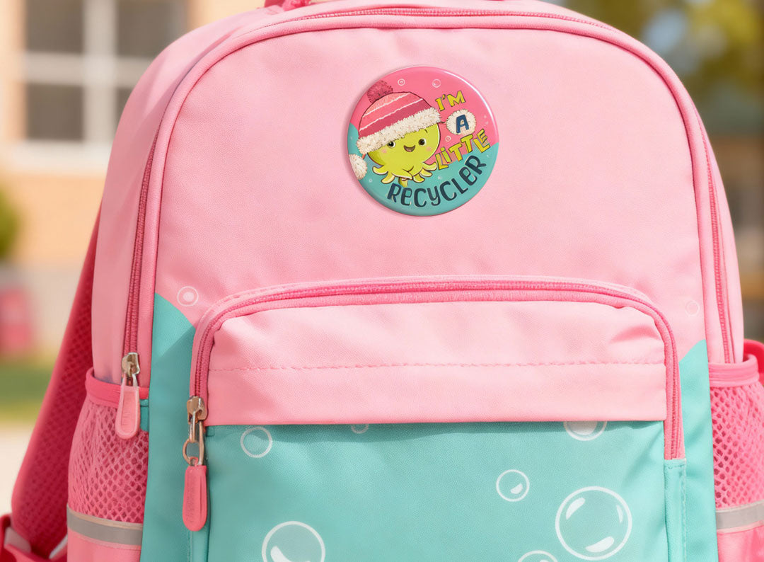 Badge - I'm a little recycler (Pink)