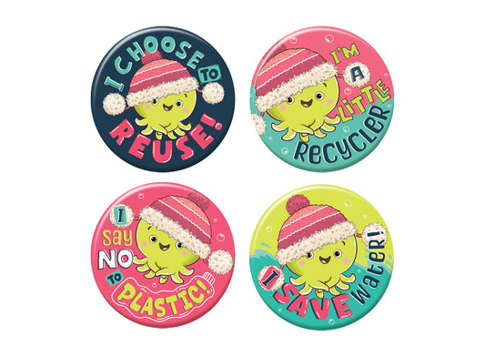 Combo Set of 4 Badges