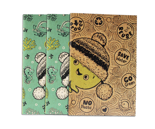 Combo Pack of 3 (2 Green & 1 Brown) Notebook