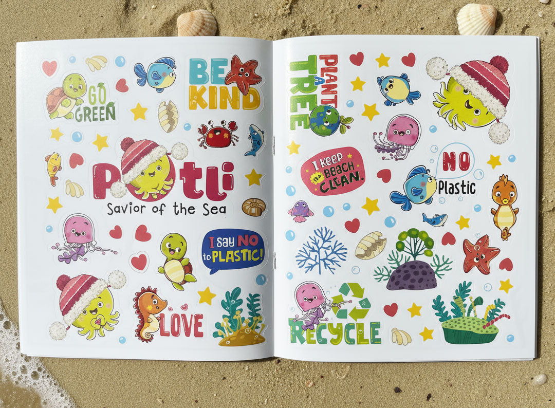 Potli The Octopus Coloring Book with Stickers