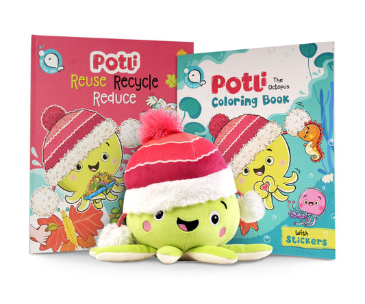 Combo Pack of 3 (Potli Plushie, Story Book & Coloring Book)