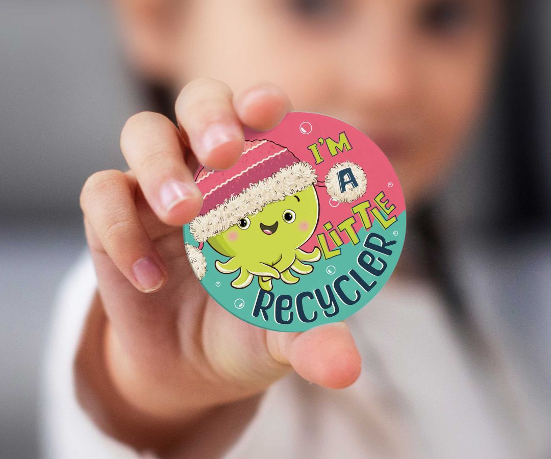 Badge - I'm a little recycler (Pink)