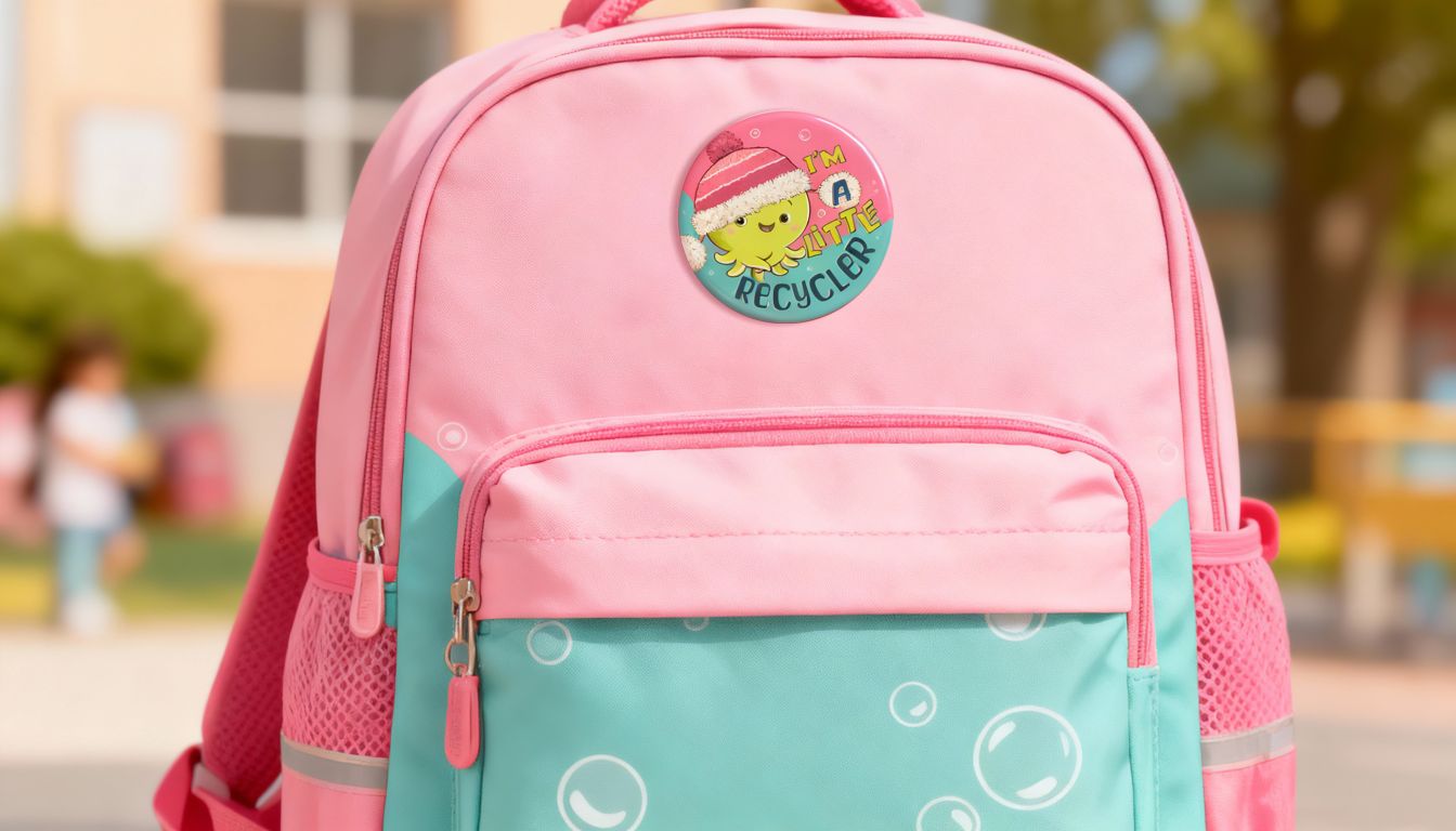Badge - I'm a little recycler (Pink)