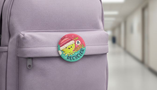 Badge - I'm a little recycler (Pink)